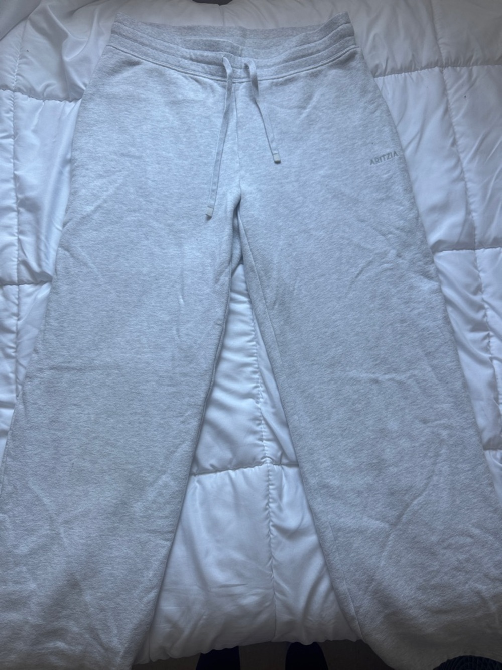 Aritzia Heather Light Gray Drawstring Sweatpants